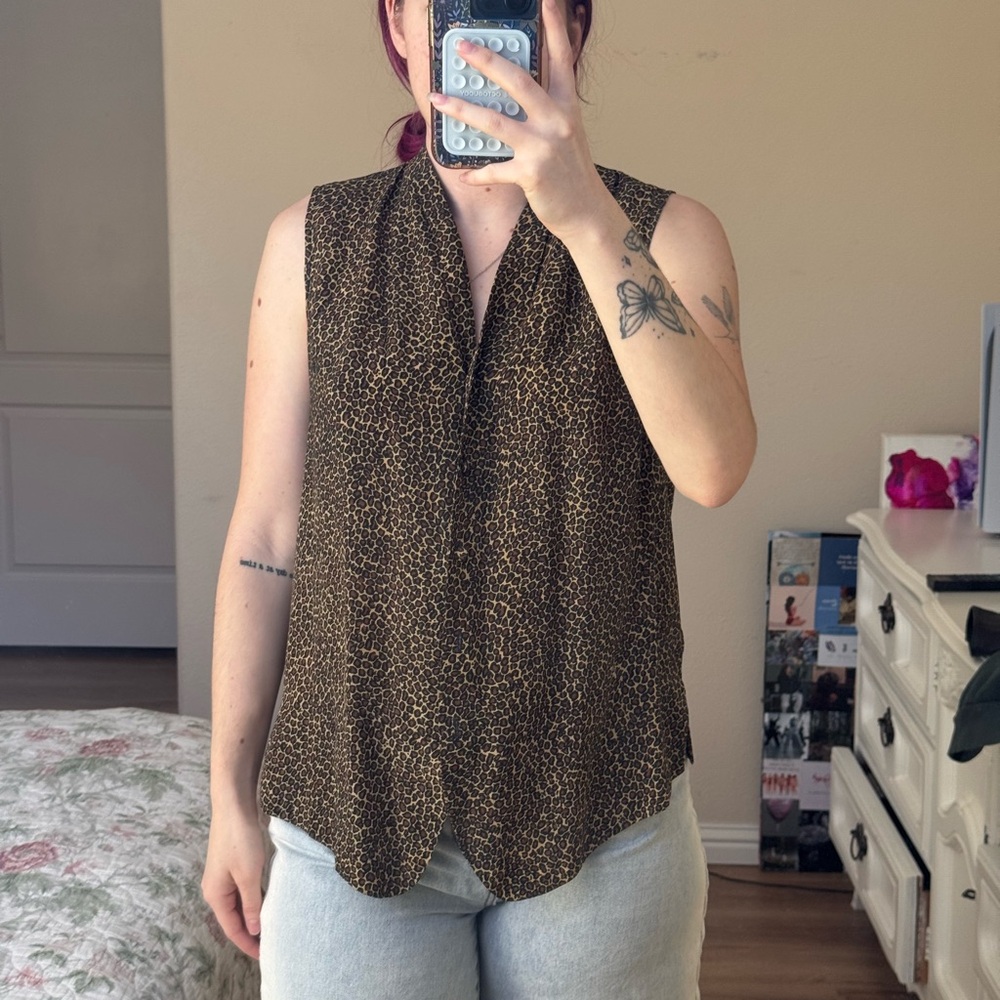 Anna And Frank Brown Leopard Print Blouse